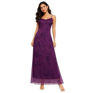 Charlotte Russe Floral Maxi Dress Burgundy Size 3